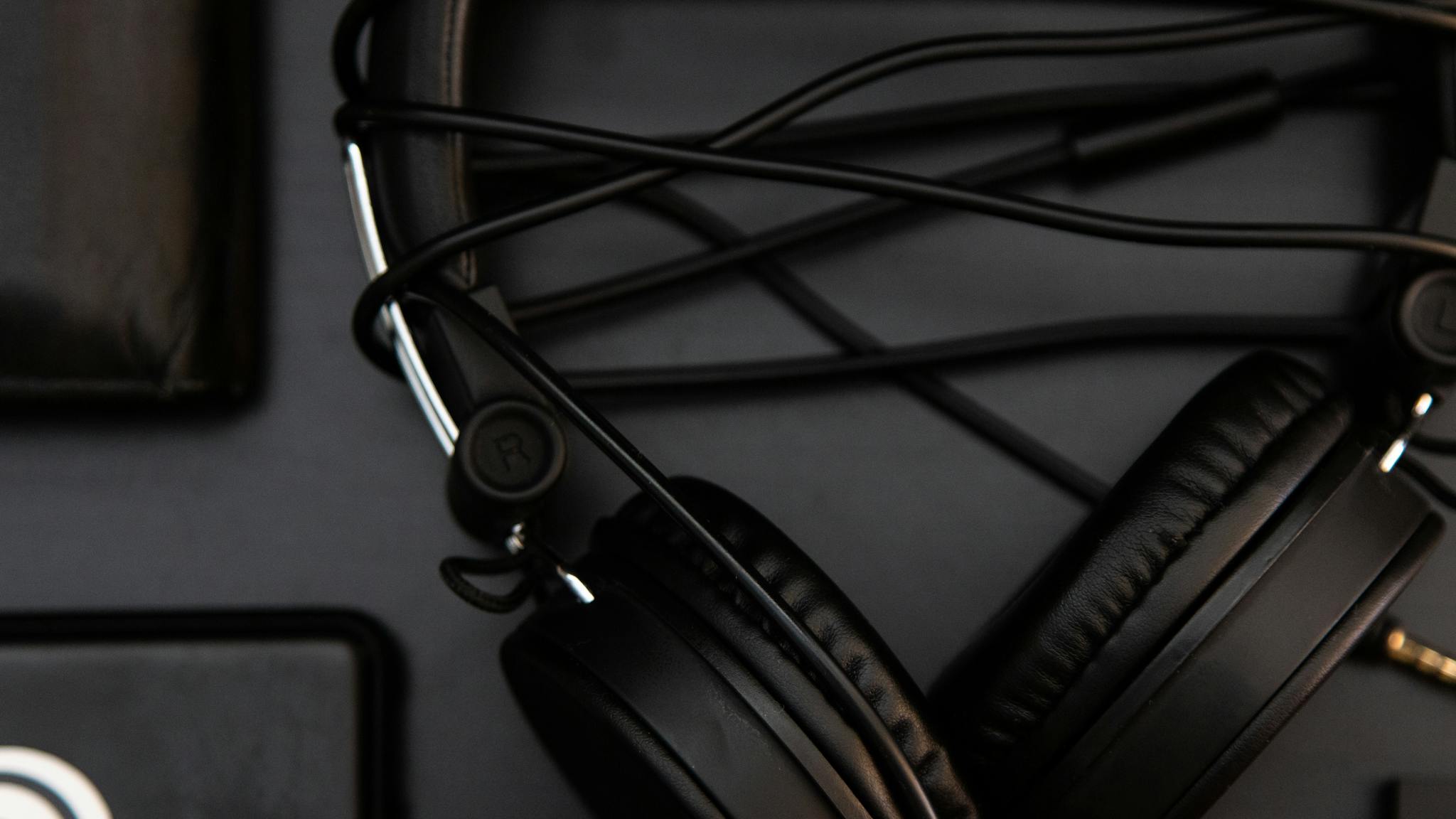 Close-Up Photo Of Wires On Headphones